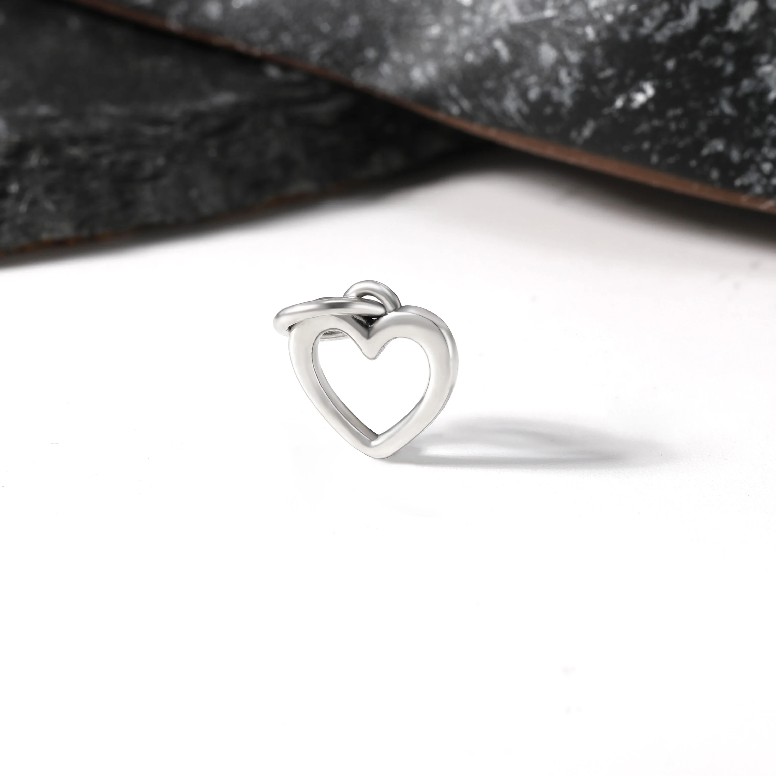 

DJ155 Authentic 925 Pure Silver Open Wire Heart Charm Pendant