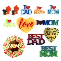 1pc I Love Mom Dad Word Letter Keychain Epoxy Resin Mold Thanksgiving Mom Father's Day Pendant DIY Handmade Thanksgiving Gifts