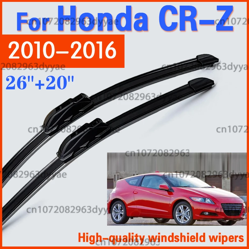 For Honda CR-Z CRZ CR Z 2010-2016 2011 2013 2014 2015 2pcs Front Windshield Wiper Blades Windscreen Wipers Carbon Fibre & Black