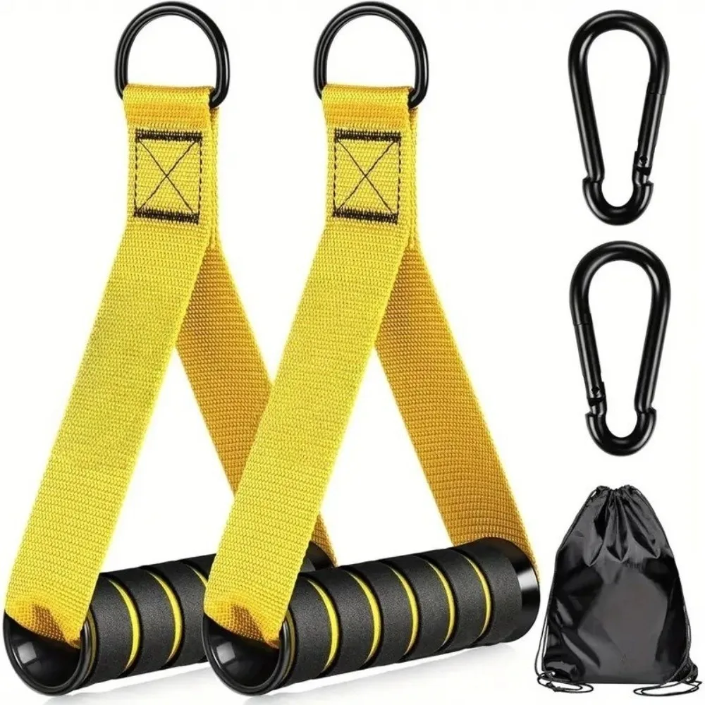 2 Pack Pull Down Workout Accessories Exercise Handles Heavy Duty Strength Training Handle Resistance Bands Non Slip Grip