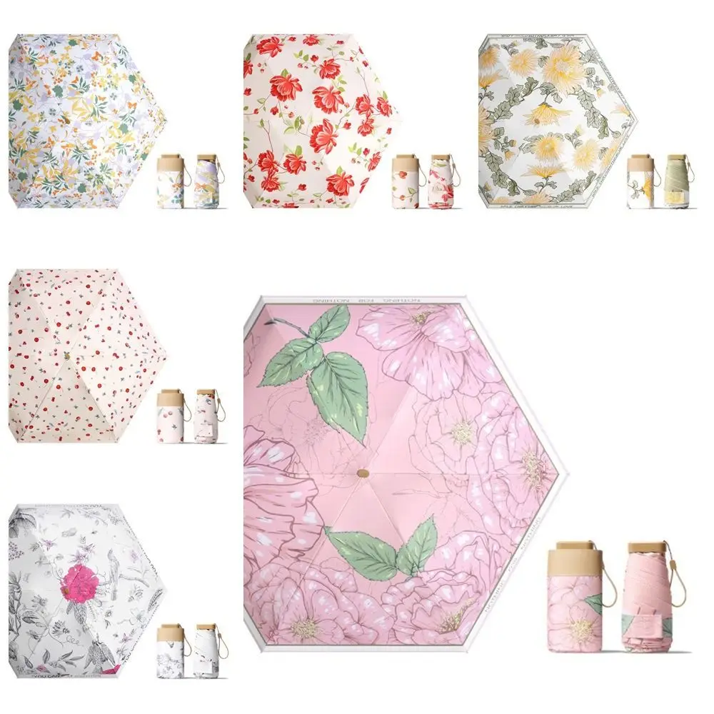 

Sweet Portable Mini Sun Umbrella Sun Protection UV Folding Pocket Umbrella Strong UV Protection Folding Umbrellas Travel