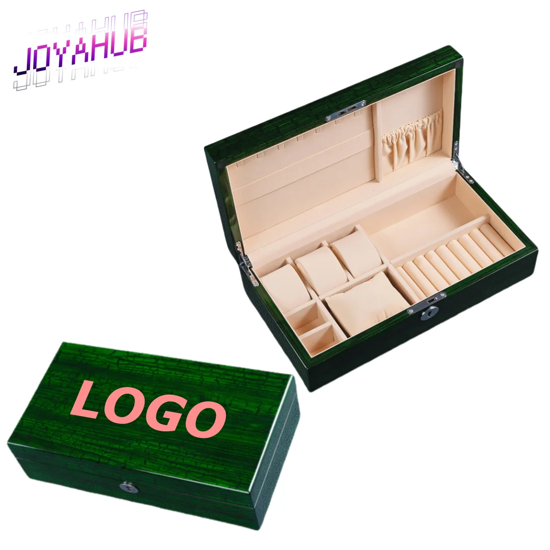 

Customizable LOGO Elegant Wooden Watch Jewelry Display Box Storage Mechanical Watch Pendant Ring Earrings Bracelet Box Gift OEM