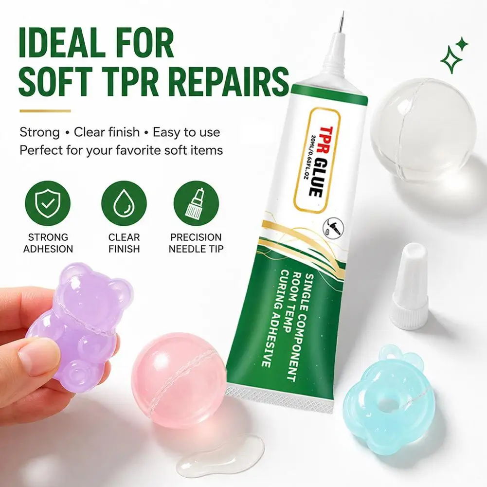 TPR Glue Squishies Toys Adhesive Glue Quick-Drying Waterproof Clear Silicone Glue for DIY Handcraft Studio Repairs Glue