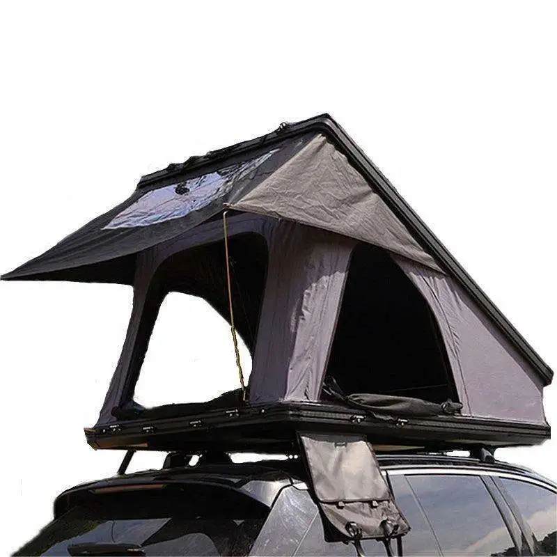 2025 Camping Aluminum 3 Person Outdoor Hiking Rooftop Roof Top Car Tent Triangle Clamshell Hard Shell Top Roof Tent