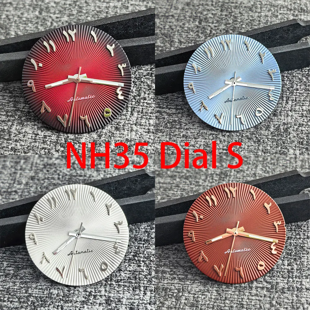 New Spring 28.5mm Arabic numeral S dial with sun pattern and multiple colors to choose from, compatible with NH35 movement watch
