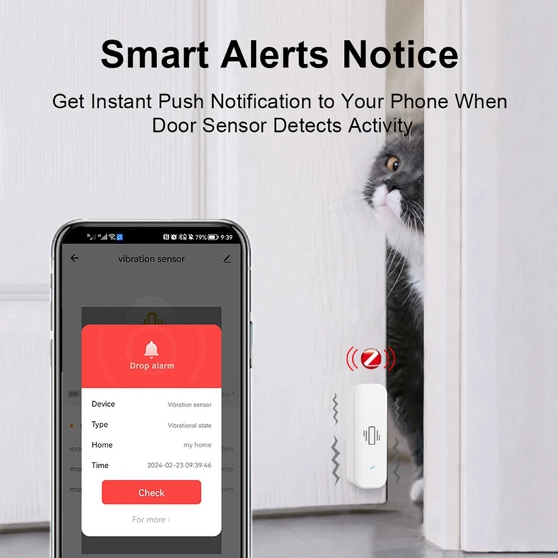 Tuya Smart Vibration Sensor Zigbee Tuya Sensor Monitor App Control Security Protection Zigbee Sensor Motion Shock Alarm