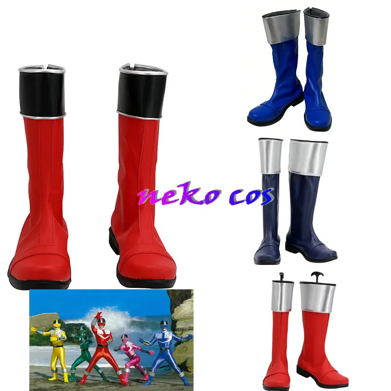 

Костюм для косплея Nekocos Mirai Sentai Timeranger: красные, синие, розовые, зеленые, огненные, желтые ботинки
