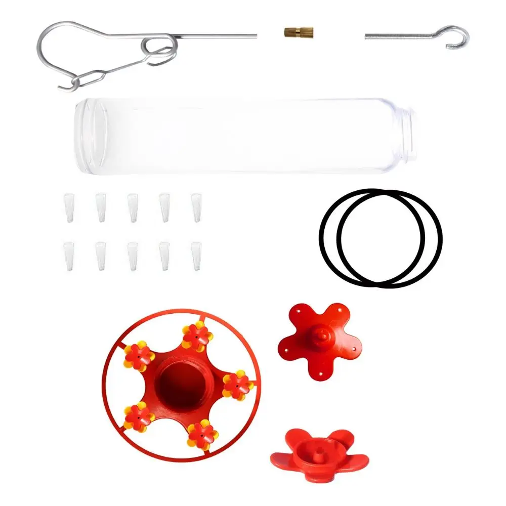 Bee Proof Hanging Hummingbird Feeder Anti-ants Leakproof Honey Water Bird Feeder with Scale and Hook Floral Shape