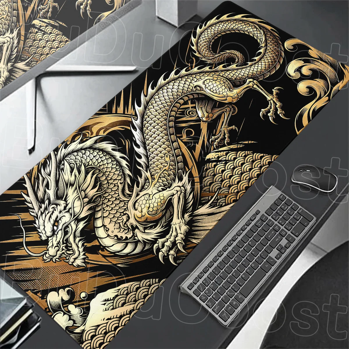 Mouse Pad Japan Dragon Gaming Speed Keyboard Desk 40x90cm Anime Theme Gamer Non-slip Mouse Mat for E-sport Pc Office Accessories