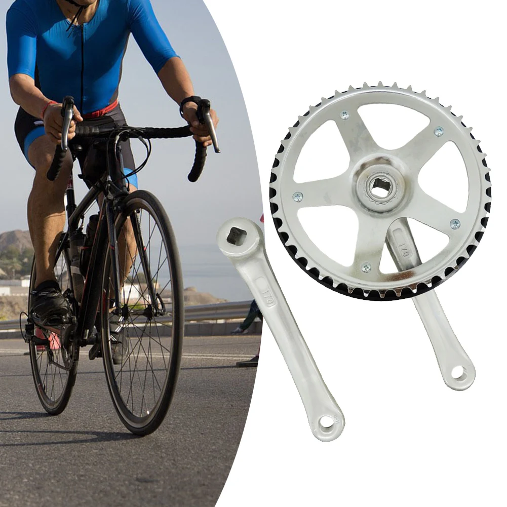 

44T Folding Bicycle Chainring 170mm Crank Square Hole Crankset Bottom Bracket Easy Installation Cycling Accessories