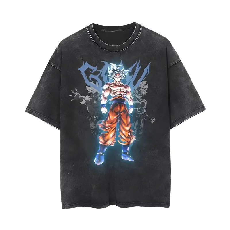 

Летняя футболка оверсайз серии Dragon Ball 2026, 100% хлопок, высокое качество, унисекс, ретро, повседневная, дышащая