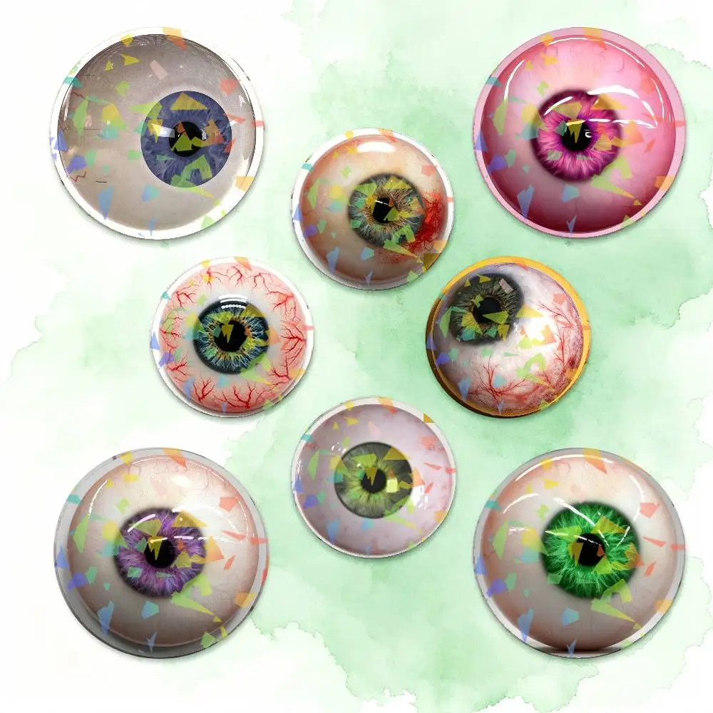 Fun Eyeballs Round Badge Lapel Pins for Backpacks Briefcase Laser Brooch Clothes Gifts