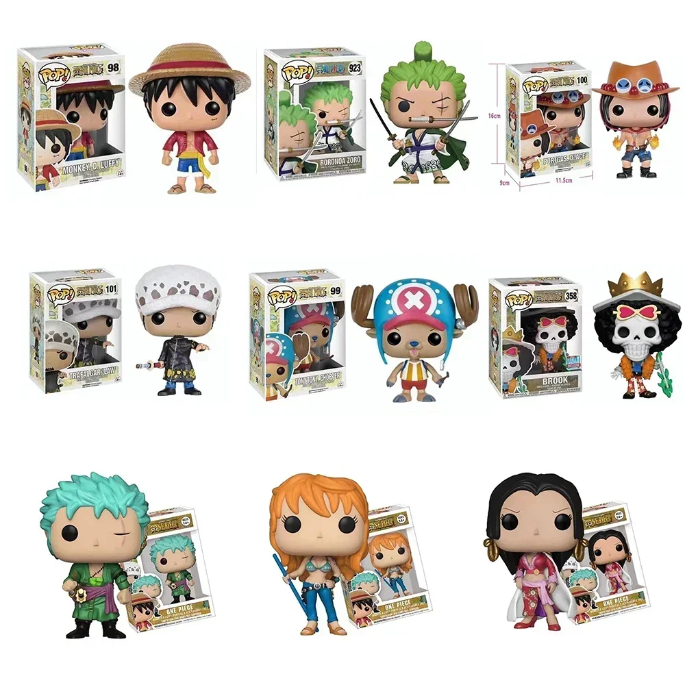 Funko POP figura de Anime de una pieza Luffy Chopper Ace Luo Luffy Zoro colección de figuras de acción modelo juguetes Brinquedos regalo de Navidad