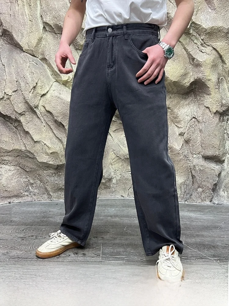 

Faionable Casual Cotton Straight Leg Pants Men's Loose Fit Comfortable Breathable Spring Autumn Sle Leisure Trou...