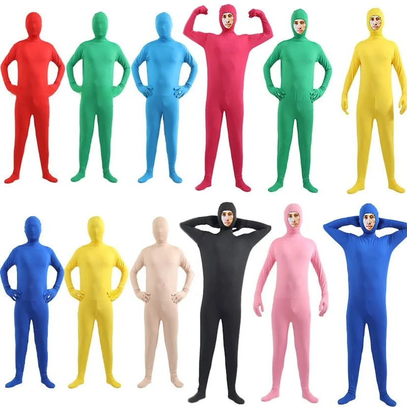 

Halloween Invisible Costume Ninja Tight Suit Stage Performance Black Clothes Adult Children's Uniform Invisible Cloak