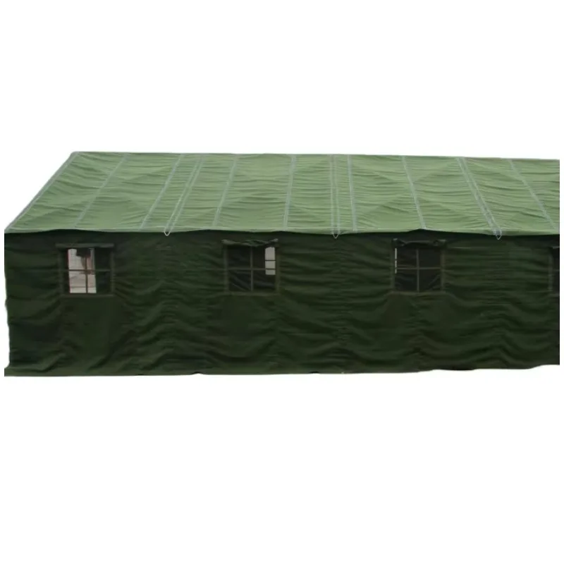Waterproof Rotproof Metal Frame Marquee Army-green Tent In Canvas Fabric Suitable For 20-30 Person