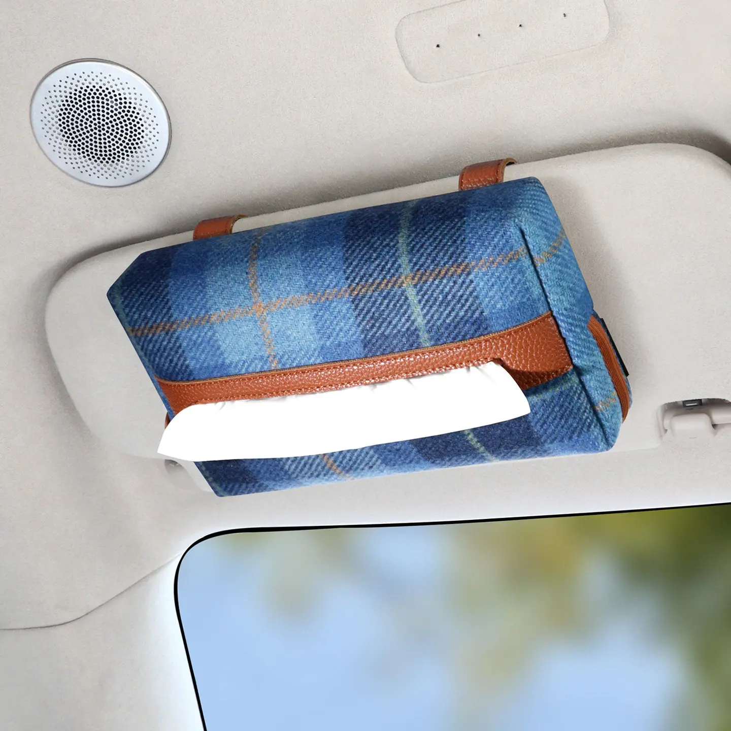 Car Sun Visor Tissue Box British Style Multi Functional Clip On Auto Napkin Holder Interior Storage Organizer