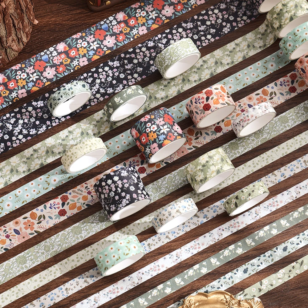 12-rollen vintage bloemen Washi Tape Set DIY gekleurde decoratieve masking tape notebook dagboek Bullet Journaling inpakbenodigdheden