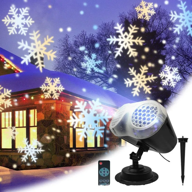 Christmas Led Projector Waterproof Party Garden Wedding Gift Remote Control Snowflake Projection Lights Outdoor Natale Decorazio