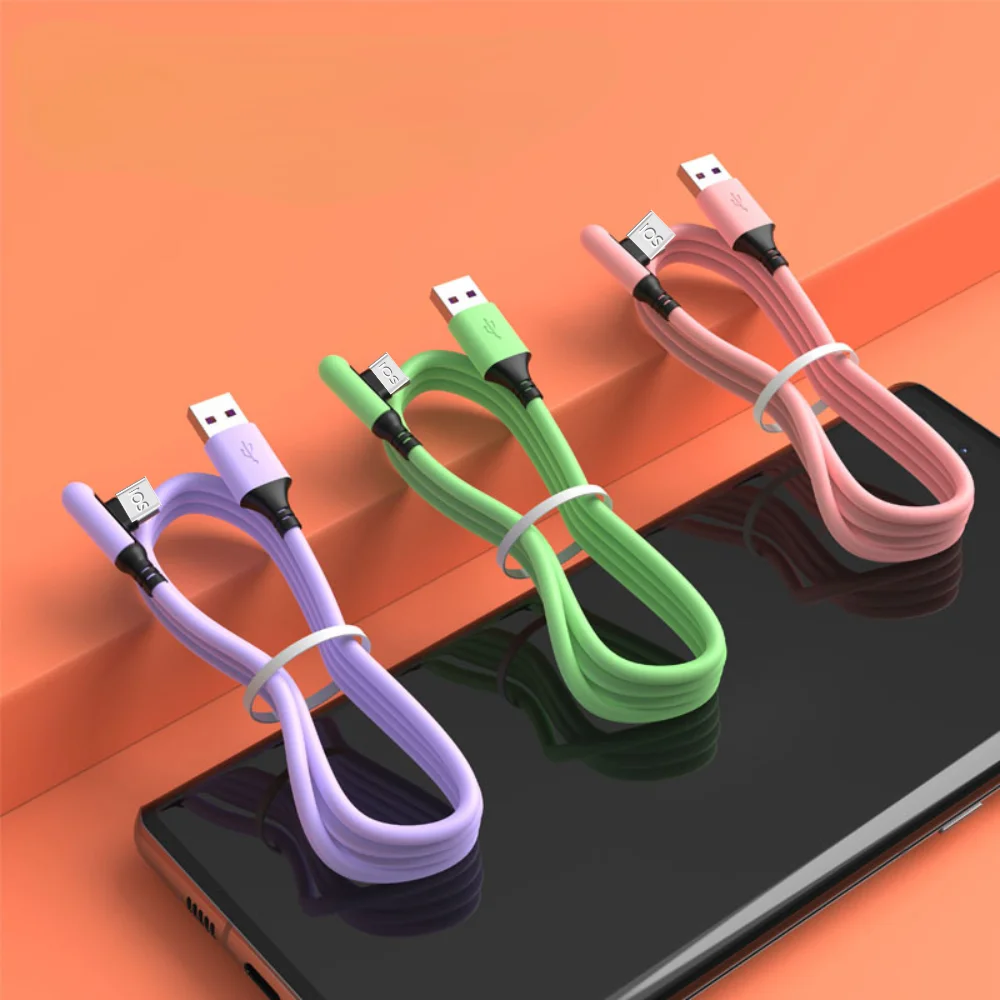 Cabo de dados USB de carregamento rápido, Tipo A a 8 pinos, Carregador iPhone, Cabo de silicone líquido para iPhone 14, 13, 12 Pro Max