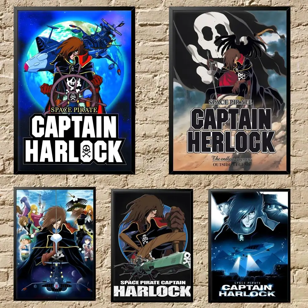 S-Space Piratenkapitän H-Harlock Anime-Poster, HD, vielseitige wasserfeste Wandkunst, selbstklebende Dekoration für jeden Raum, ideales Geschenk