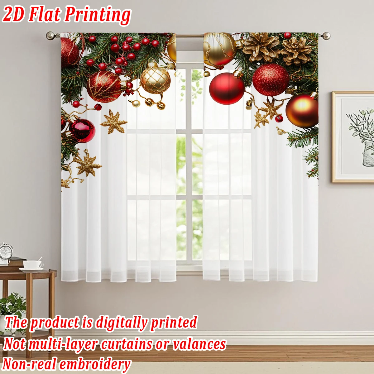 عيد الميلاد شقة الطباعة المطبخ شير الستار مع عيد ميلاد سعيد الكرة ستار بيري كوز الصنوبر لعيد الميلاد ديكور المنزل الطرف