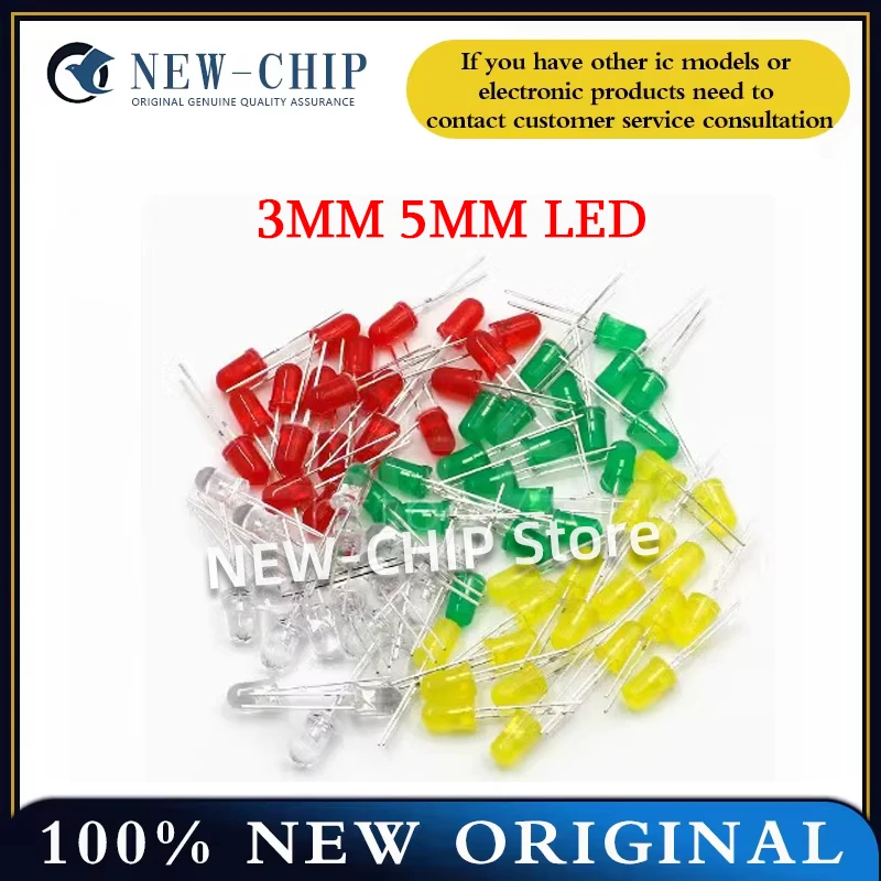 

1000PCS/LOT Diameter 3mm 5mm LED Lamp Bead Bubble LED F3 F5 Red Green Yellow Blue White Straight Into The Whole Pack F3 F5 LED