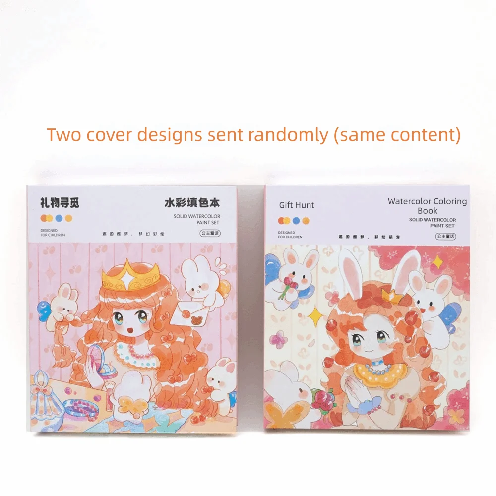 Creative Gouache Graffiti Picture Book with 10-Color Pigment Blocks Gouache Art Watercolor Coloring Set DIY 24 Pages