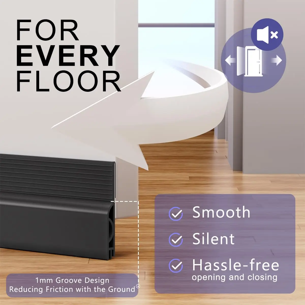 1/2M Door Draft Stopper Door Sweep For Bottom Of Door Weather Stripping Door Bottom Seal Blocker Air Noise Under Door Gap Filler