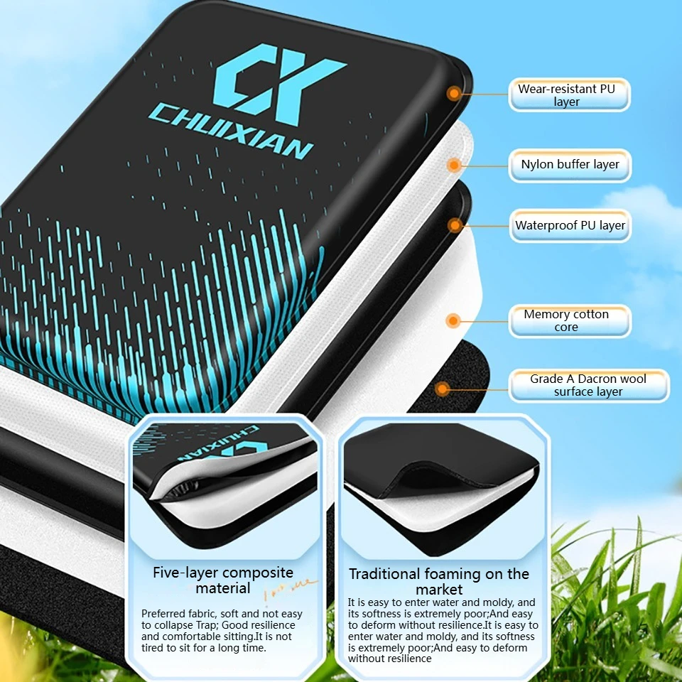 Cojín para asiento de pesca WALK FISH – elástico transpirable resistente al agua