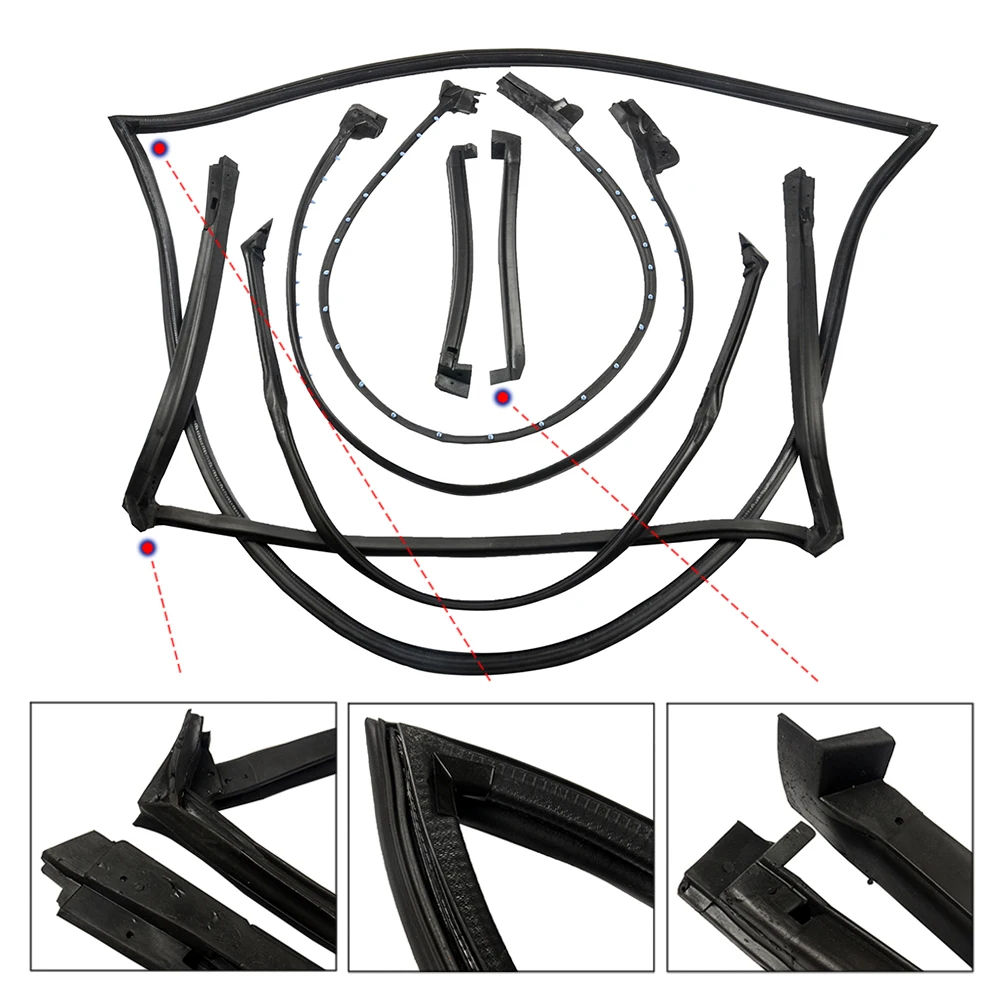 AP02 For Chevy Corvette C4 Coupe 1984 1985 1986 1987 1988 1989 V8 5.7L 8489GGW Full Weatherstrip Kit Weather Strip Seal view 6