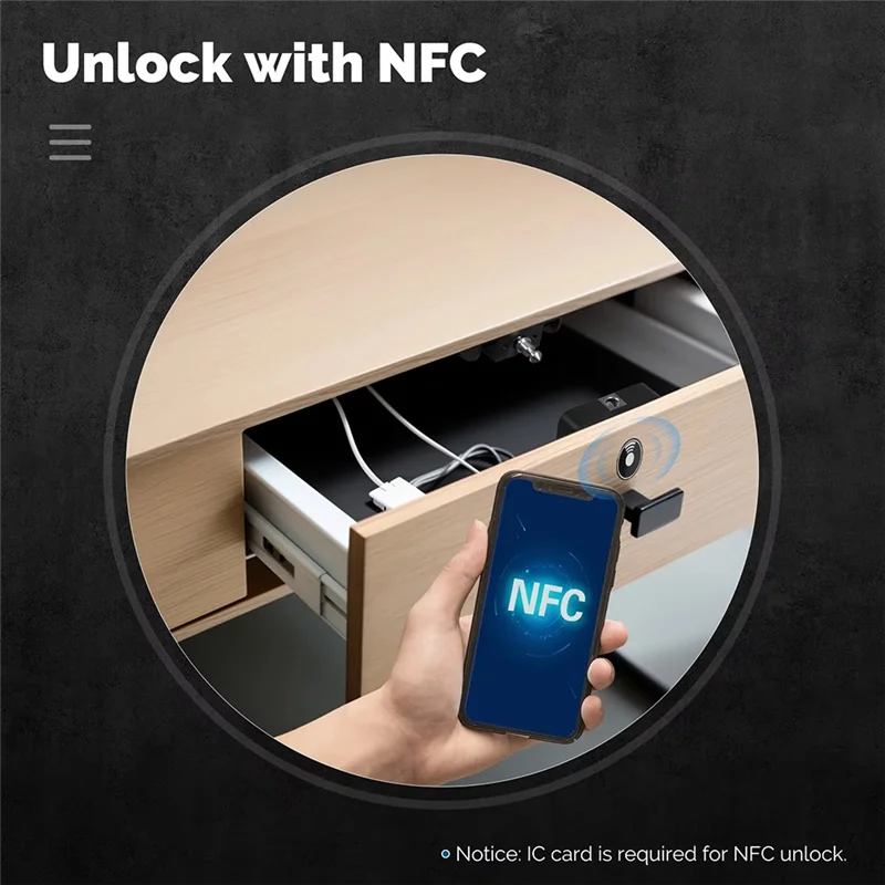 ABMF-Tuya Bluetooth Lock App Control remoto sin llave IC tarjeta desbloqueo para armario muebles cajón