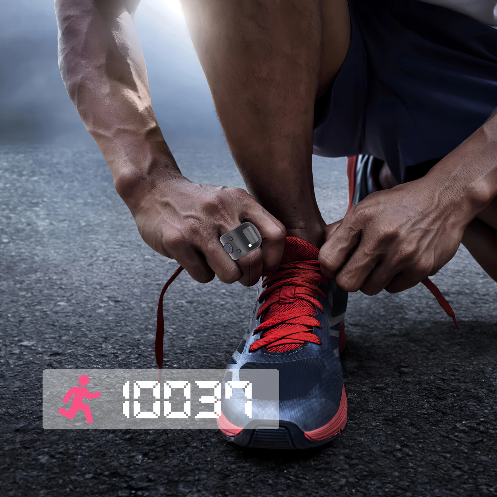 Contador de dedos de silicona, dispositivo de conteo de Clicker Digital recargable para deportes, correr, tejer, ganchillo, equipo de natación