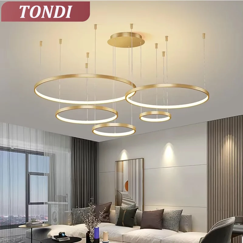 

Modern Led Ring Chandelier Home Lighting Living Room Dining Room Bedroom Home Decoration Pendant Lights Indoor Hanging Lamp