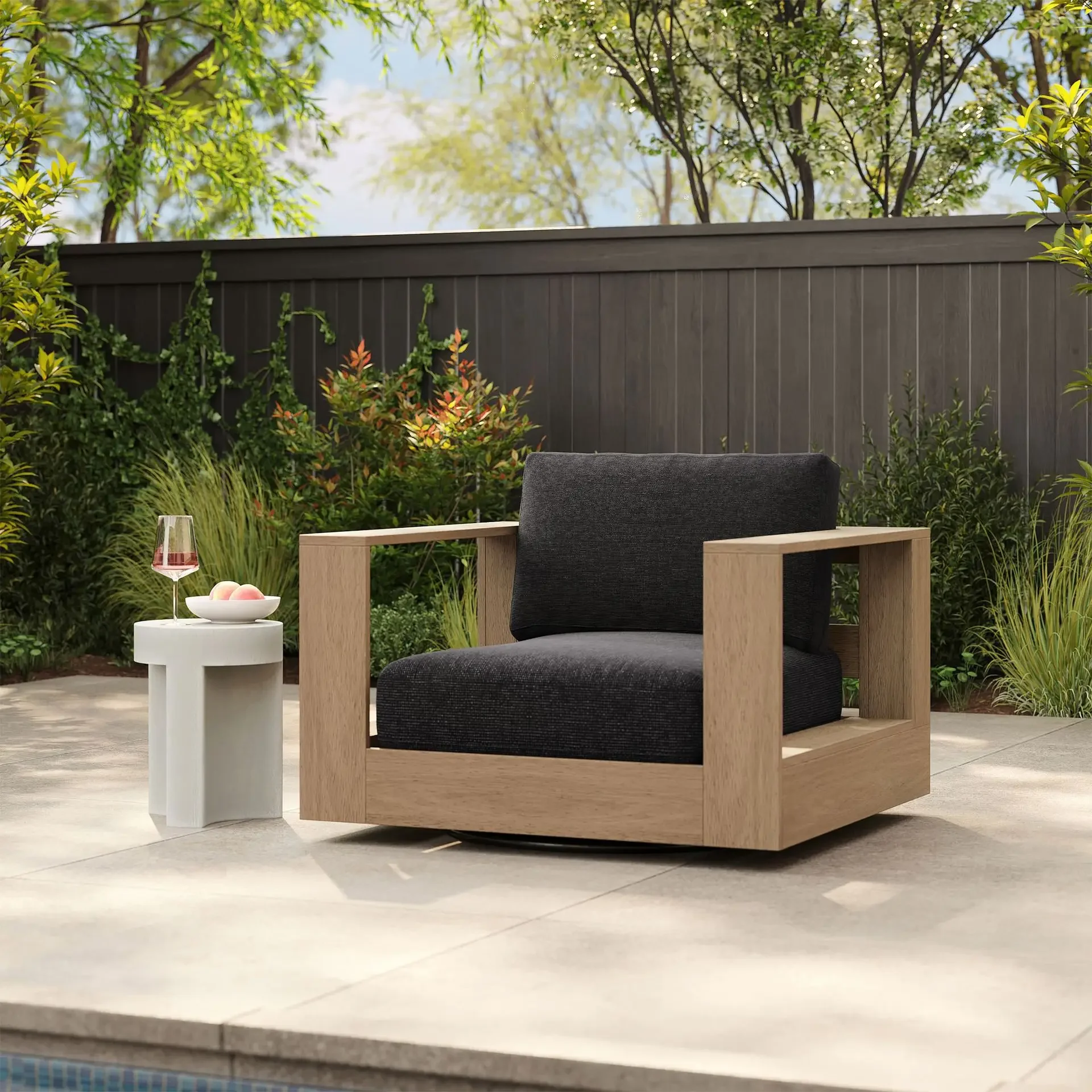 The product can be customized. Nordic outdoor courtyard villa garden teak lounge sofa