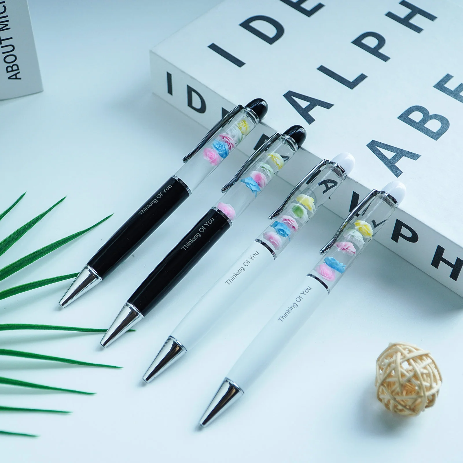Rose Pens Thinking Of You Printing LOGO Valentines Day Cool Novelty Boyfriend Girlfriend Gifts