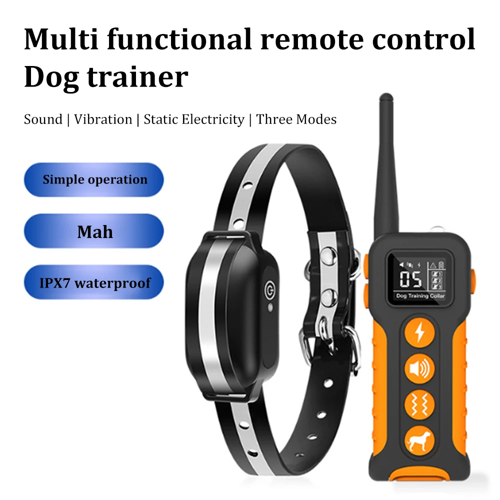 

1000m Remote Electric Dog Training Collar IPX7 Waterproof Swimming Rechargeable 9 Tone Optional Vibration Shock Training Collar