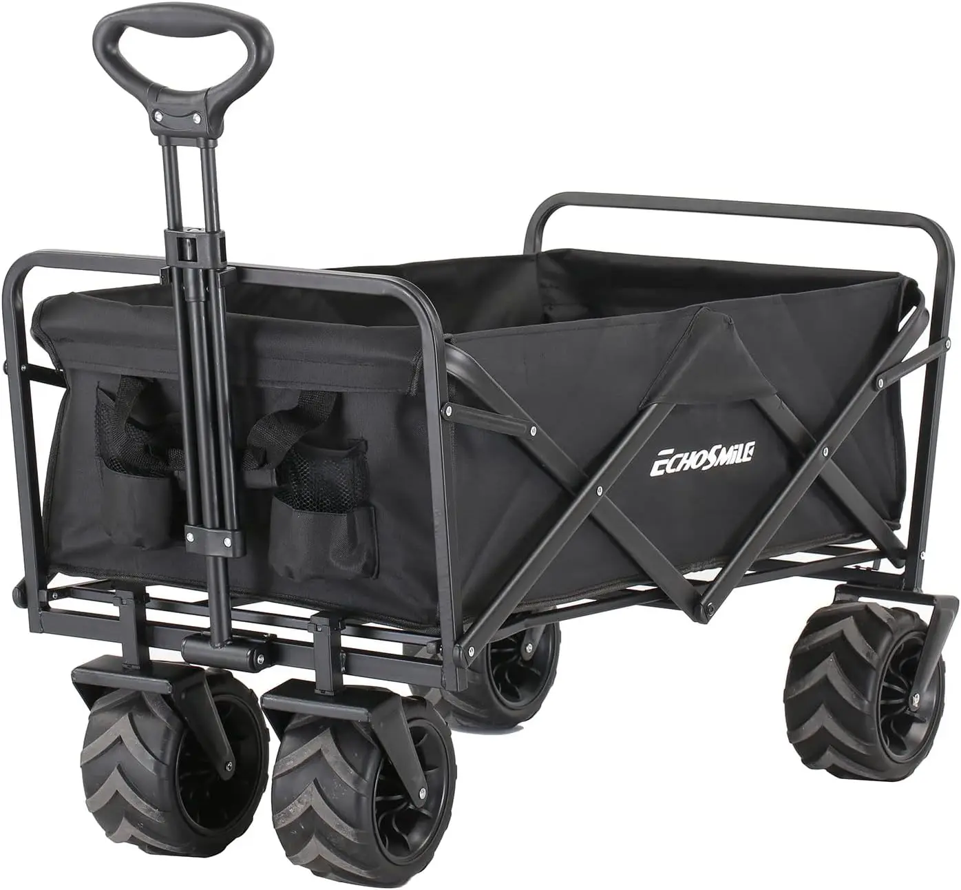 

Heavy Duty 350 Lbs Capacity Collapsible Wagon Outdoor Folding Camping Wagons Grocery Portable Utility Cart Adjustable Rolling Ca
