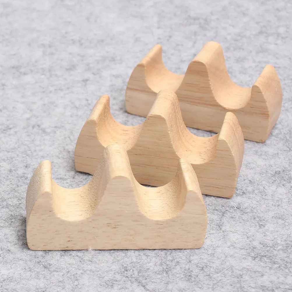 6Pcs Wooden Chinese Brush Holder Traditional Calligraphy Pen Rest for Desk Writing Brush Stand Painting Pen Organizer