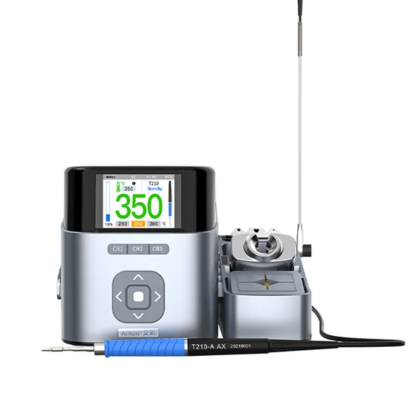 Display LCD da 100W stazione di saldatura intelligente a doppio canale per telefono strumento di saldatura per riparazione Chip BGA con impugnatura