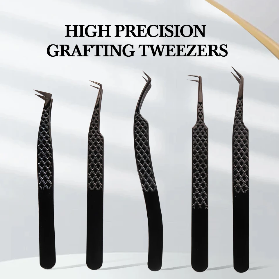 전문 속눈썹 핀셋 스테인리스 스틸 초강력 핀셋 고정밀 정전기 방지 메이크업 핀셋