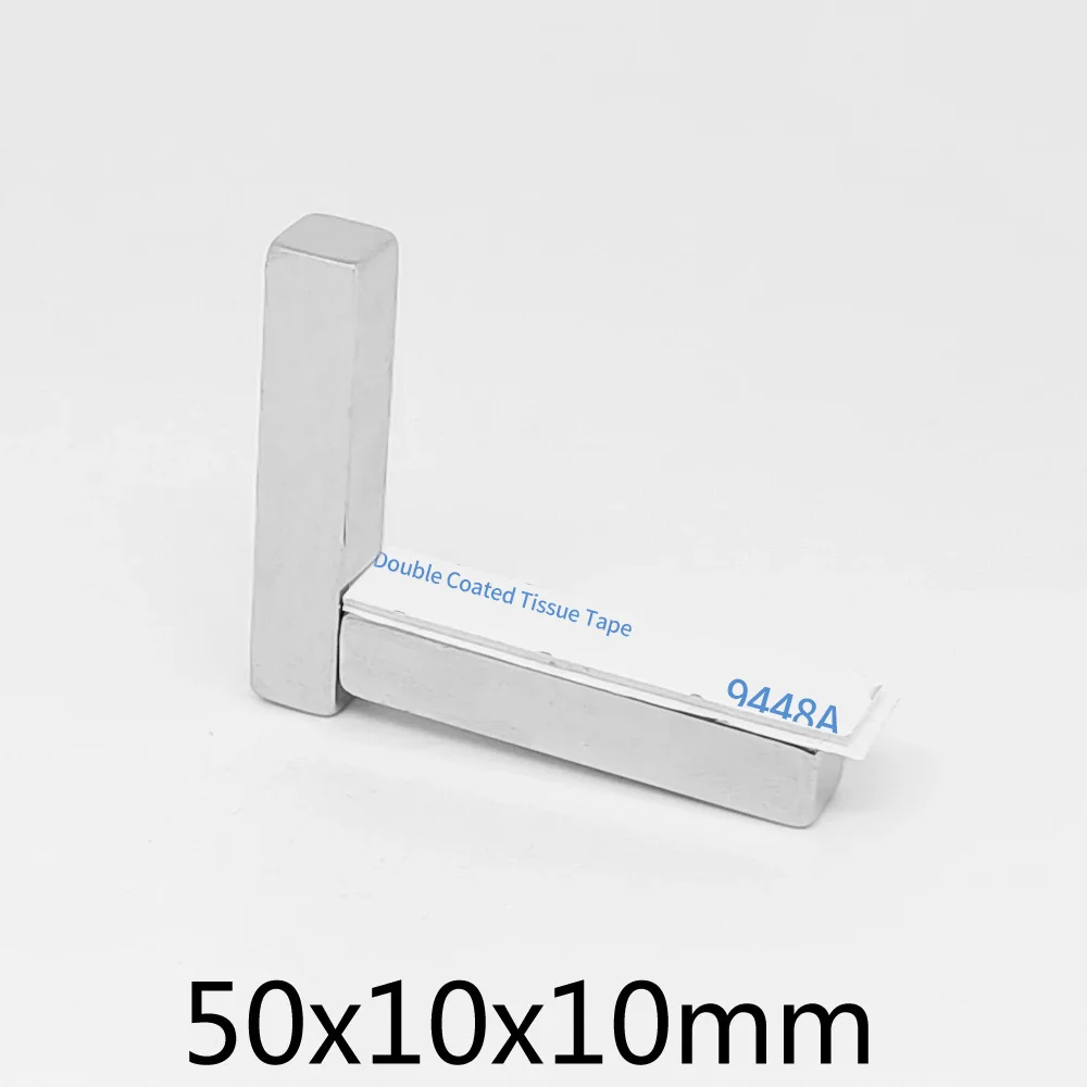 50x10x10mm Block Strong Powerful Magnets Two Side With 3M Tape 50*10*10 Quadrate Permanent Neodymium Magnet 50x10x10