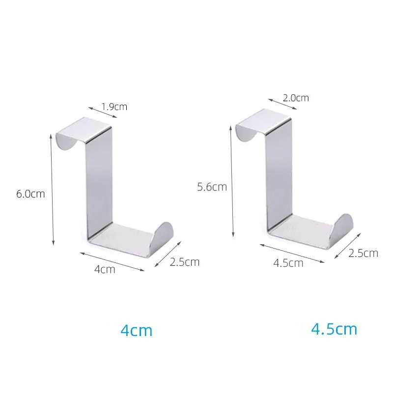 1/2Pcs Stain Steel Kitchen Cabinet Draw Over Door Hook Clothes Hanger Holder Clothes Rack Women Bags Rack Kithchen Accessories