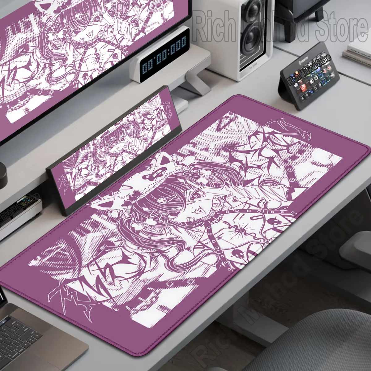 Mouse Pad Gamer Cool Gothic Girl Black Mousepad XXL Aesthetic Mouse Mat Natural Rubber PC Desktop Mouse Pad Desk Accessories Rug