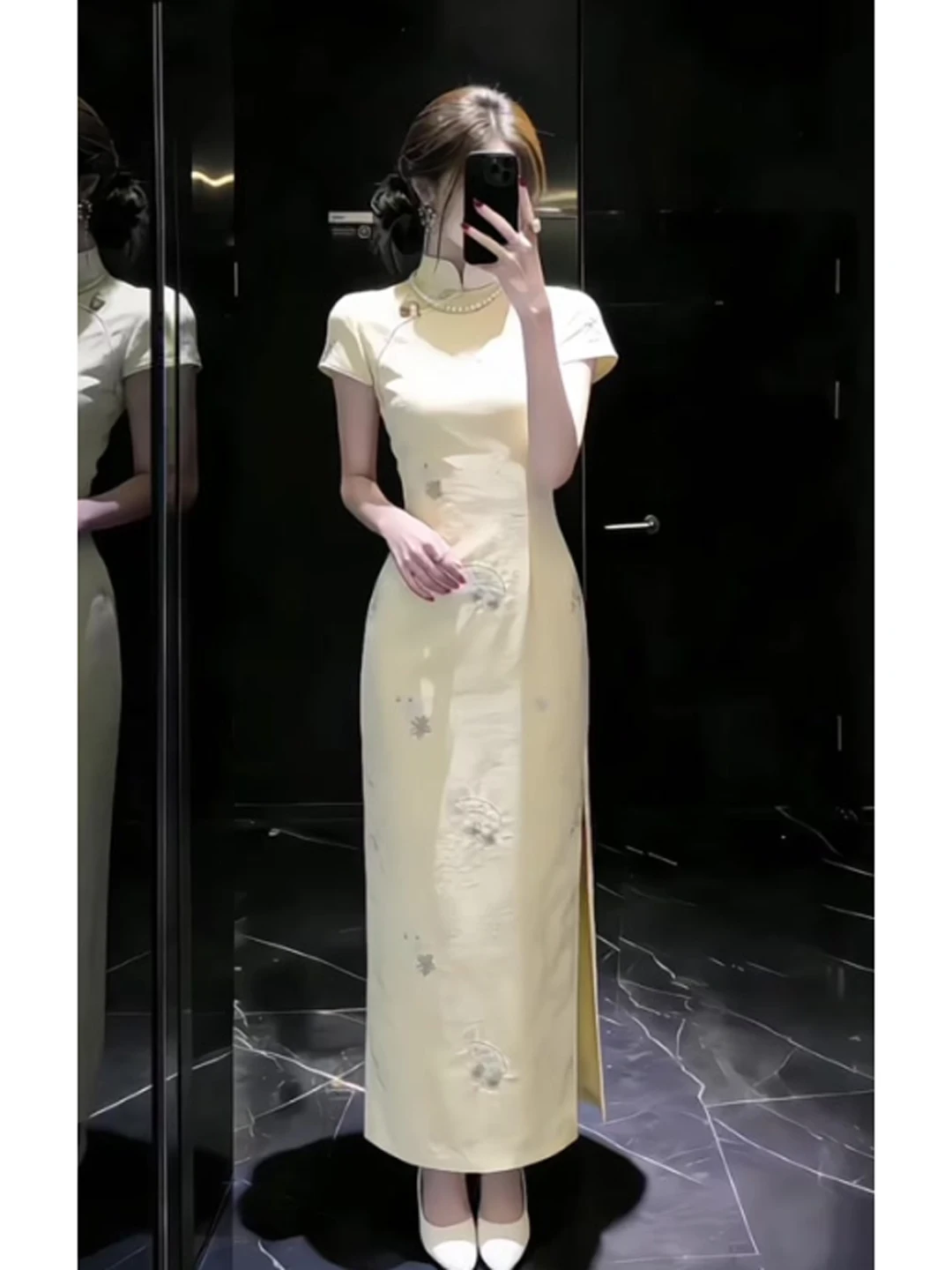 

New Chinese Style National Trend Improved Dress Gentle Unique Super Beautiful Print Slim Fit Hip Hugging Skirt Summer