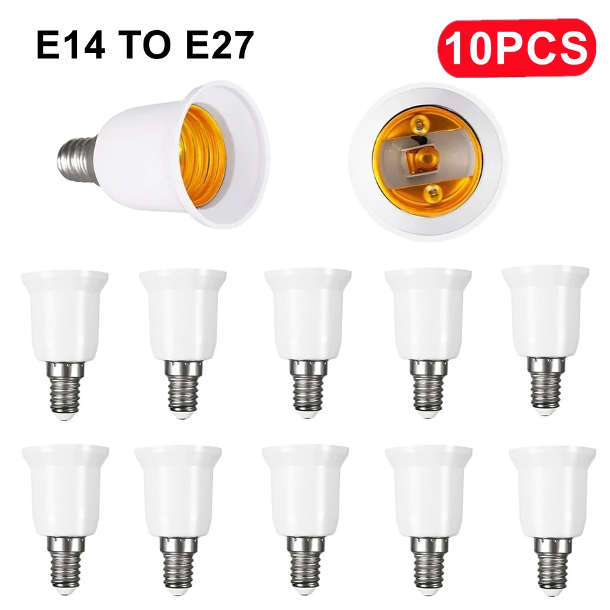 10~1PCS E14 To E27 Adapter Conversion Socket 220V 110V Plastic Converter High Quality Material Socket Bulb Adapter Lamp Holder