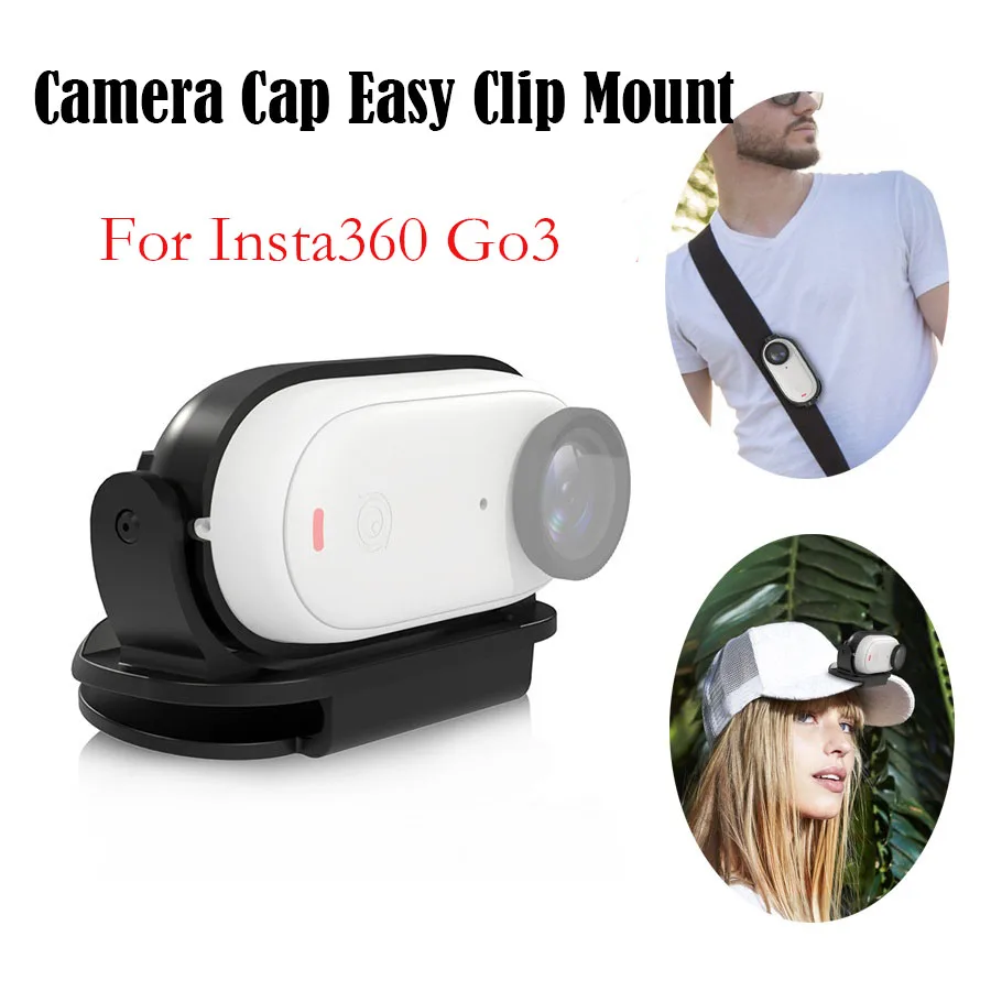 

For Insta360 Go 3 Cap Easy Clip Mount Hat Clip Quick Release Clamp Magnetic Frame Fixed Holder For Insta360 GO3 GO2 Sport Camera