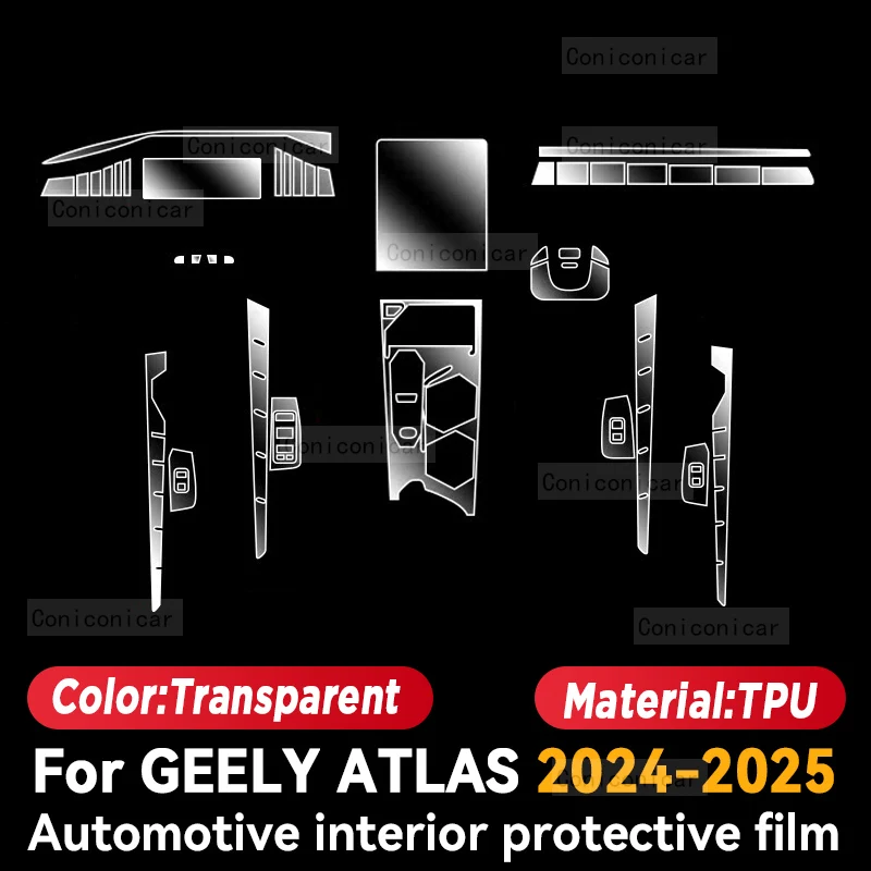 For GEELY Atlas 2025 Car Interior Center Console Screen Protective Film Anti-scratch Repair film Sticker Accessories