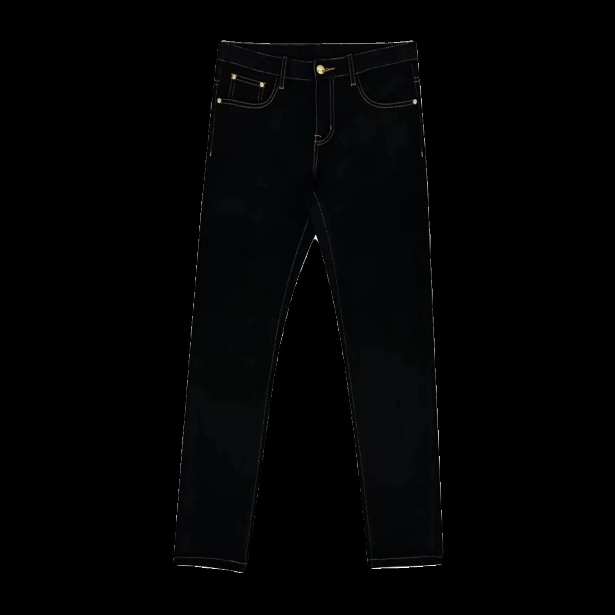 

Ele Bla Slim Fit Men's Jeans mid Waist Cotton Stretch Denim Faion Urban Sle Spring Autumn ular Nine Point Elasti...