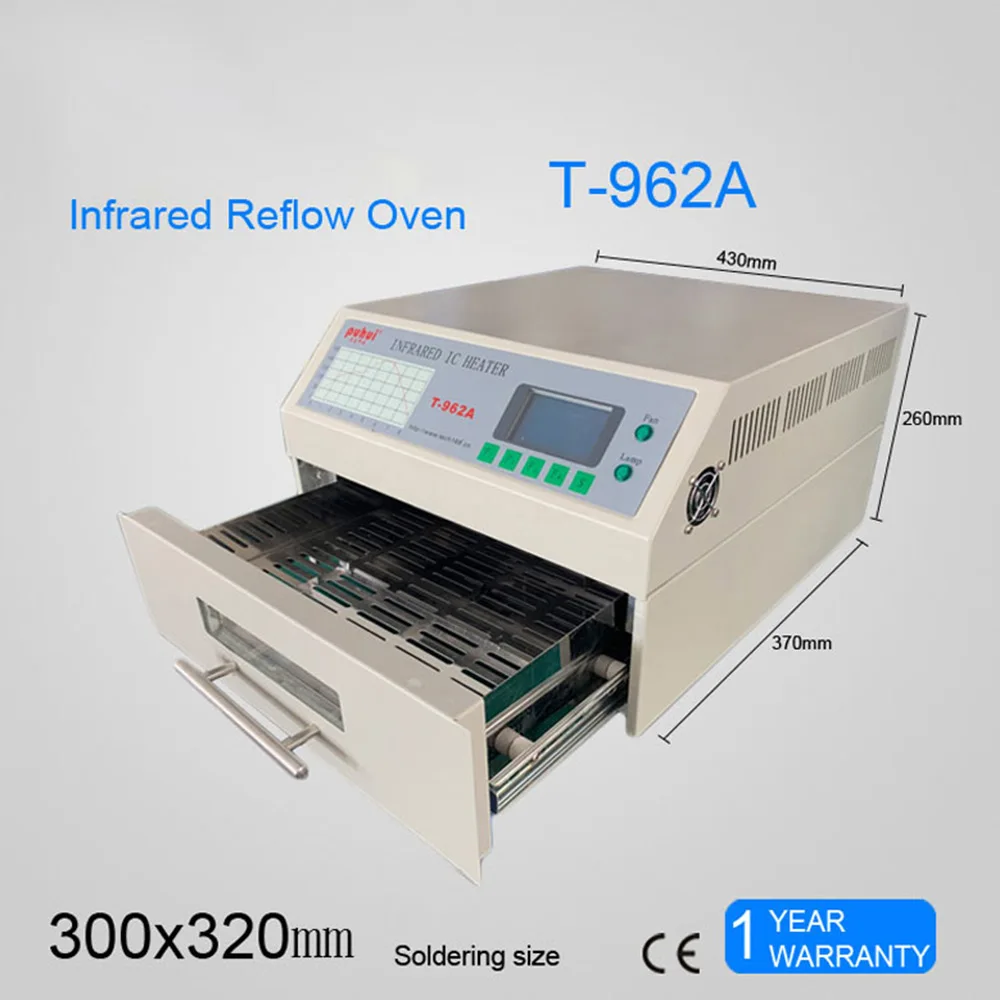 110V/220V Desktop Reflow Oven Infrared IC Heater Soldering Machine 2500W T962c for BGA SMD SMT Rework 400 x 600mm T-962c